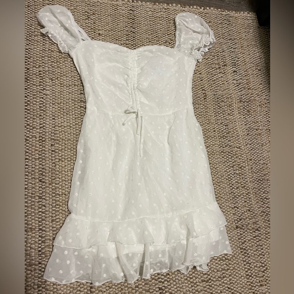 white princess polly polka dot dress